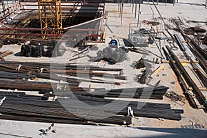 various structural steel construction site processing