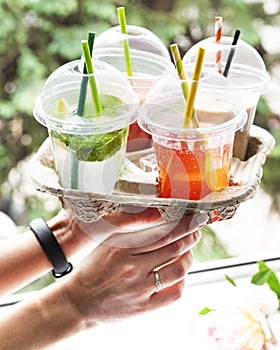 Various summer cold drinks