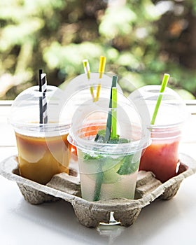 Various summer cold drinks