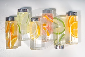 Various summer infused water bottles