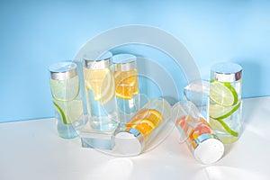 Various summer infused water bottles