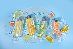 Various summer infused water bottles
