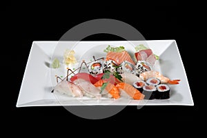 Various sushi and sashimi