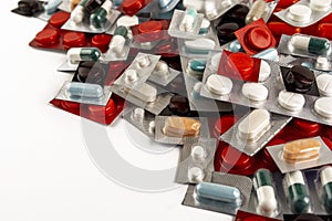 Various tablets and capsules on blister pack