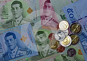 Various of Thai bank notes.