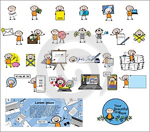 Various Thief - Set of Cartoon Concepts Vector illustrations