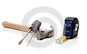 Various tools on a white background