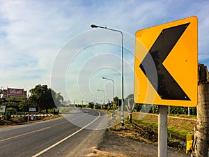 Various traffic signs beside country road