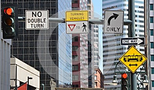 Various Traffic Signs in Denver