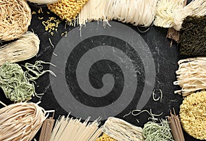 Various Type Raw Asian Noodle