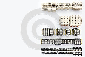 Various type and shape of new sample terminal clamp or connector socket for electrical connection wiring system of industrial on photo