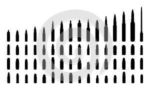 Various types ammunition silhouettes.