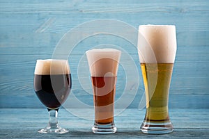 Various types of beer