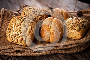 Various types of bread