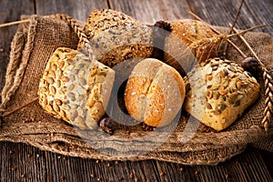 Various types of bread
