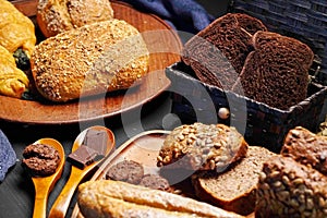 Various types of breads.