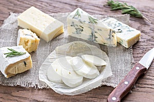 Various types of cheese