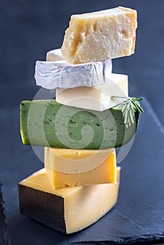 Various types of cheese