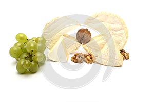 The Various types of cheese isolated on white