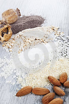 Various types of flours