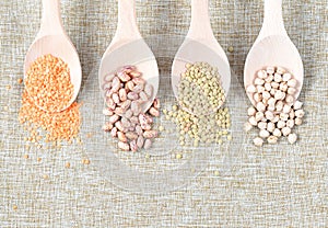 Various types of legumes