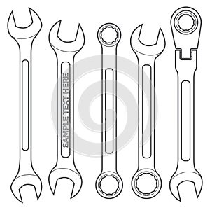 Various types outline wrench set photo