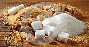 Various types of sugar