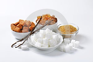 Various types of sugar