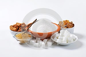 Various types of sugar