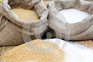 Various types of sugar