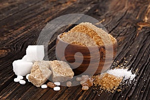 Various types of sugar.