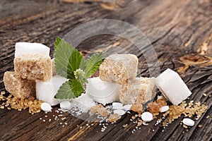 Various types of sugar. photo