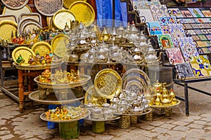 Various typical items on sale, Medina of Marrakesh