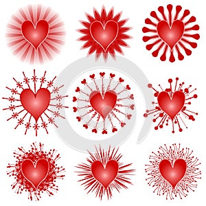Various Valentine Hearts Clip Art Icons photo