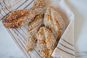 Various Various Buns Baguette Poppy Seed and Sesame Buns