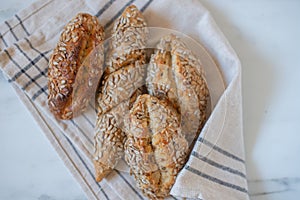 Various Various Buns Baguette Poppy Seed and Sesame Buns