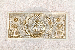 Discontinued british one pound note