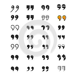 Various vector quotation marks