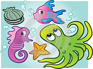Various vector sea creatures