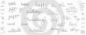 Various vectors lettering for greeting card, postcard, invitation