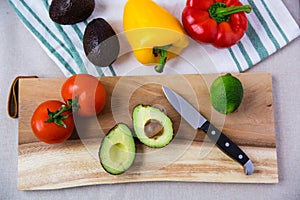 Various Vegetable on Wooden Cutting Board