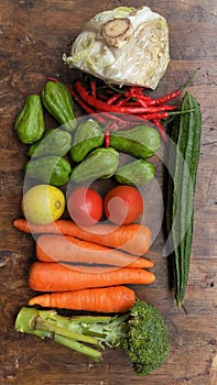 various vegetables from trophical country photo