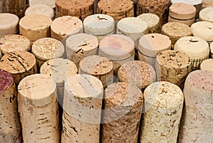 Various wine corks closeup