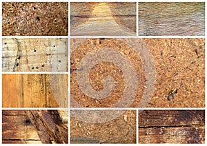 Various wood backgrounds collage