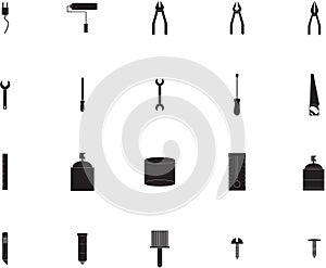 Various work tools vector signs