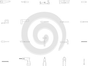 Various work tools vector signs