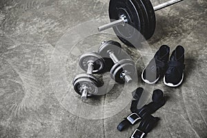 various workout equipment