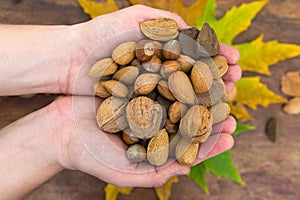Variuos nuts in hands