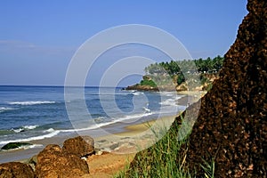 Varkala Cliff on the Seaside, Kerala, India