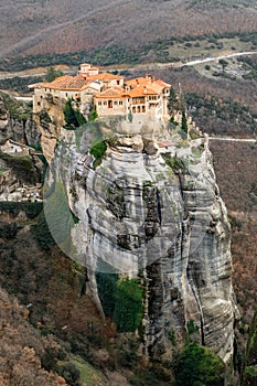 Varlaam monastery located on the huge rock, Kalabaka, Meteors, Trikala, Thessaly